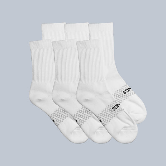 Everyday Crew Sock White 3-pack